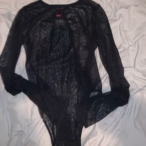 Polka Dot Mesh Bodysuit